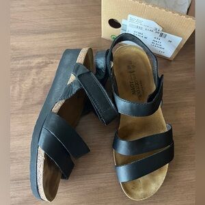Naot Black Leather Kayla Women's Sandals